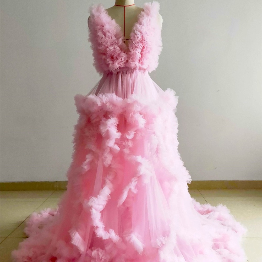 Pink Maternity Photoshoot Dress